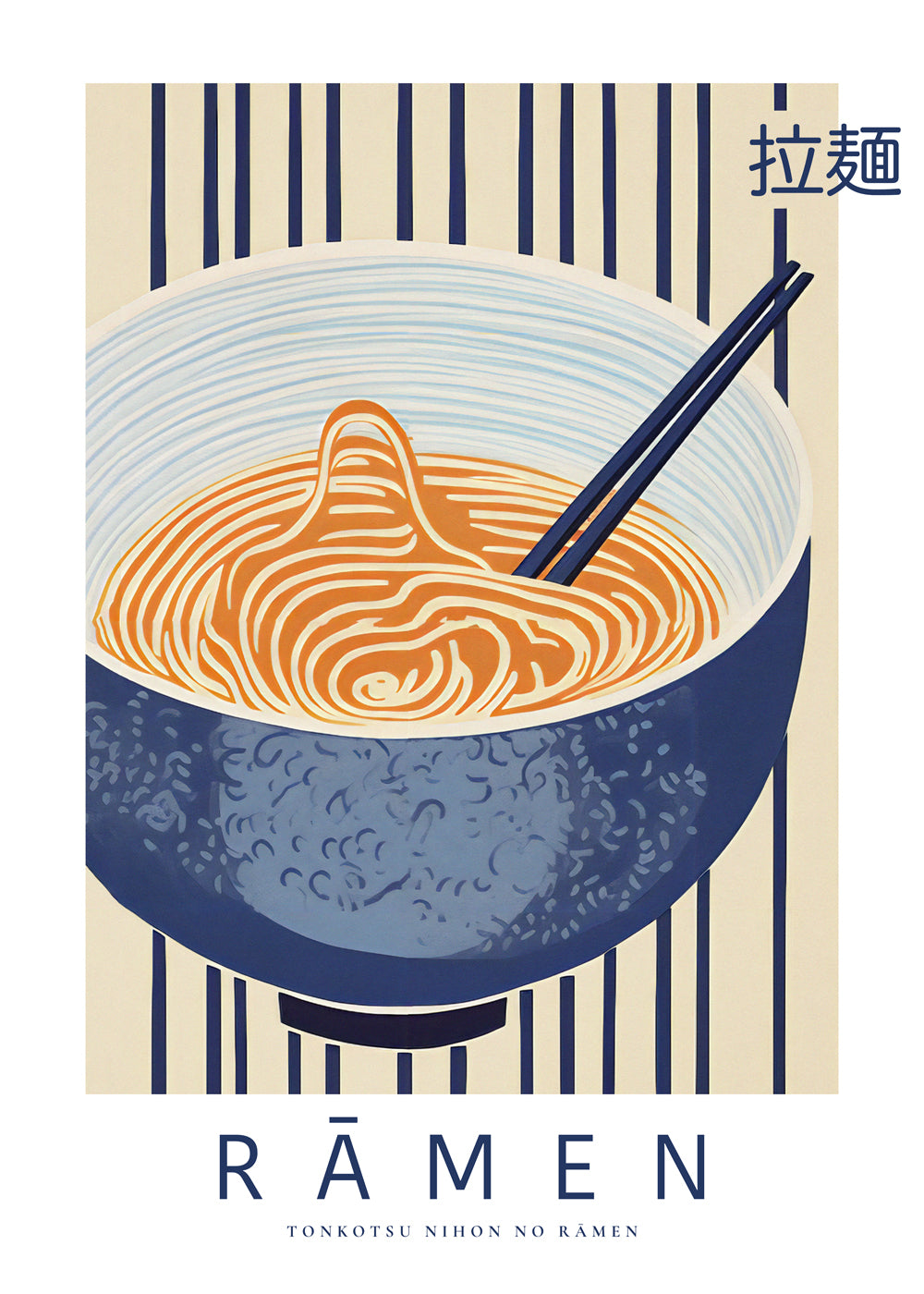 Køkkenkunst Ramen illustration i blå