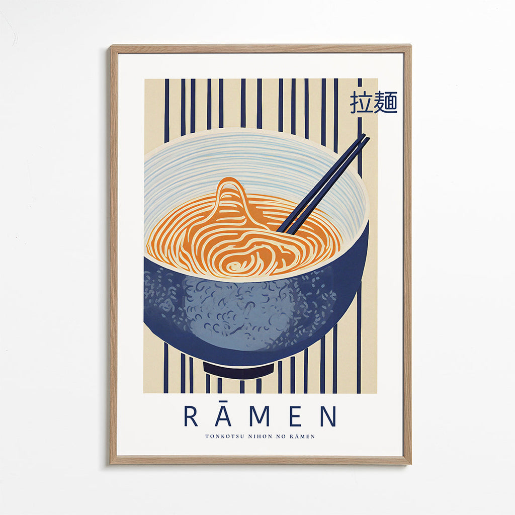 Køkkenkunst Ramen illustration i blå