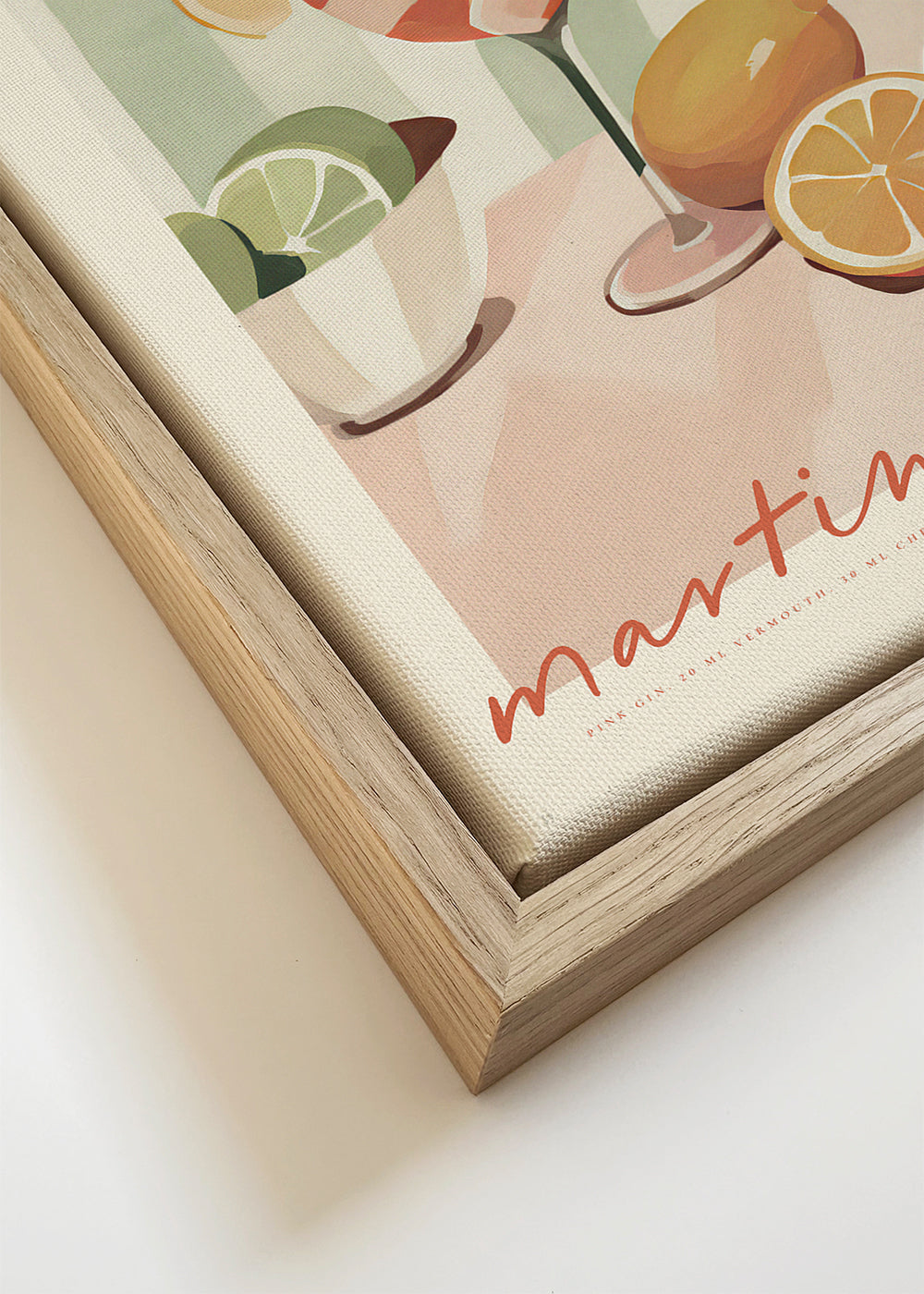 Køkkenkunst Martini Rose illustreret cocktail