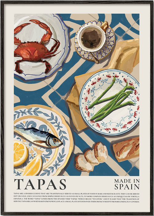 Køkkenkunst: tapas på blå dug