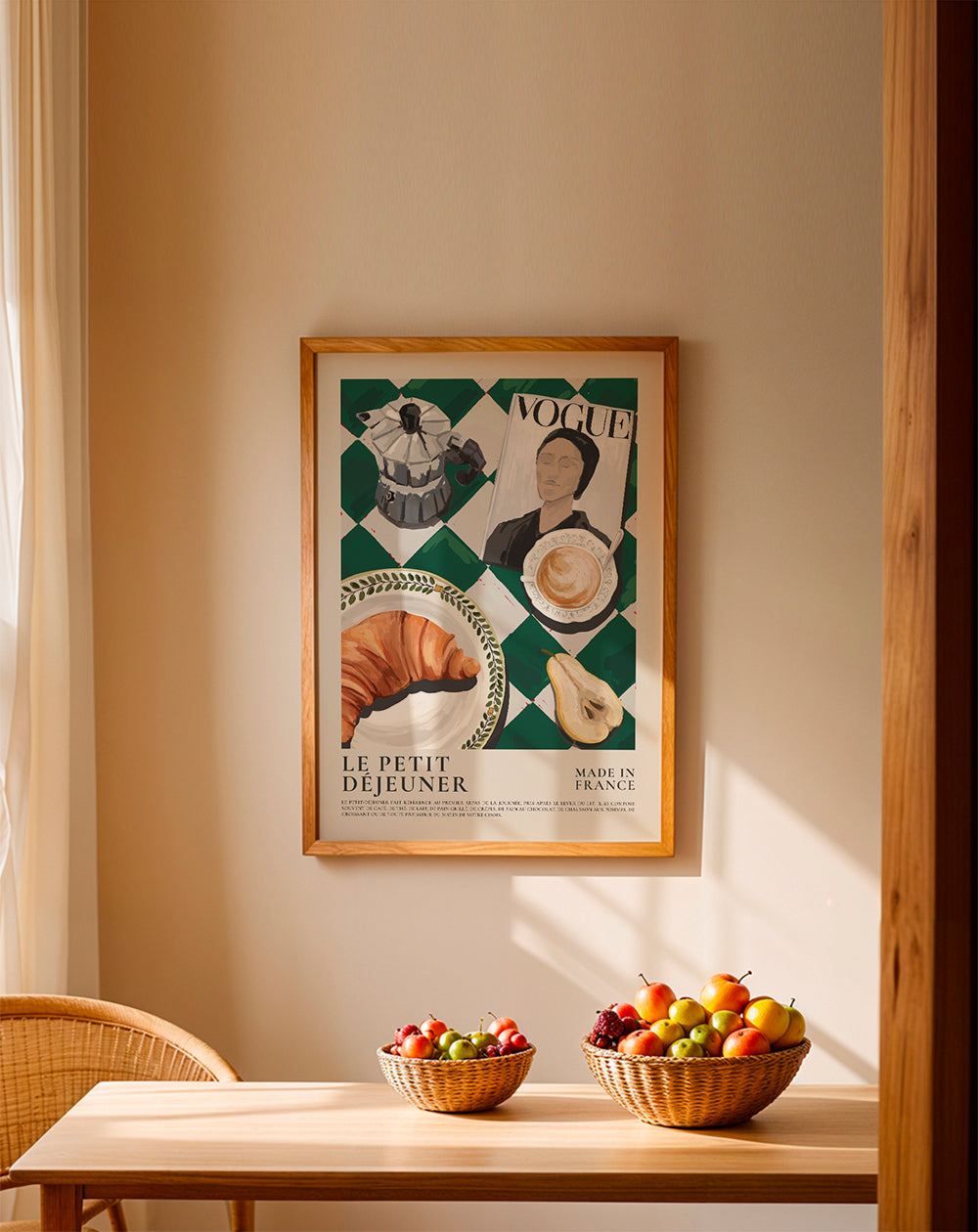 Køkkenkunst morgenmad med croissant og kaffe