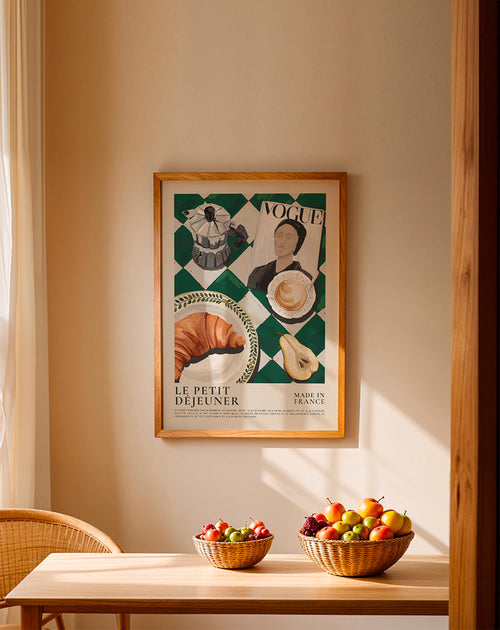 Køkkenkunst morgenmad med croissant og kaffe