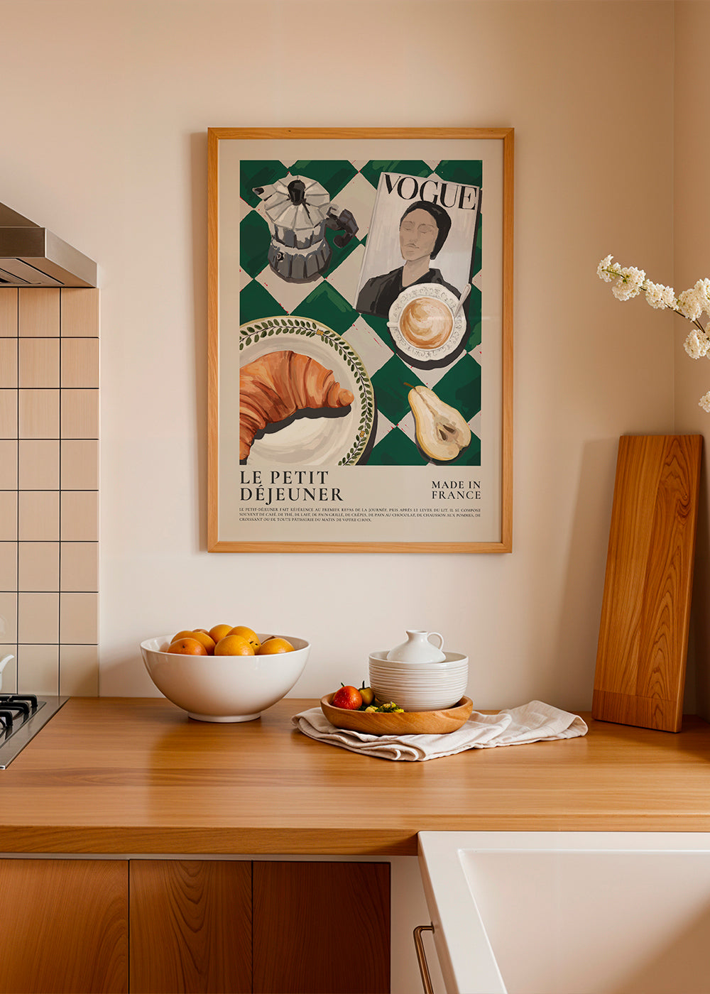 Køkkenkunst morgenmad med croissant og kaffe