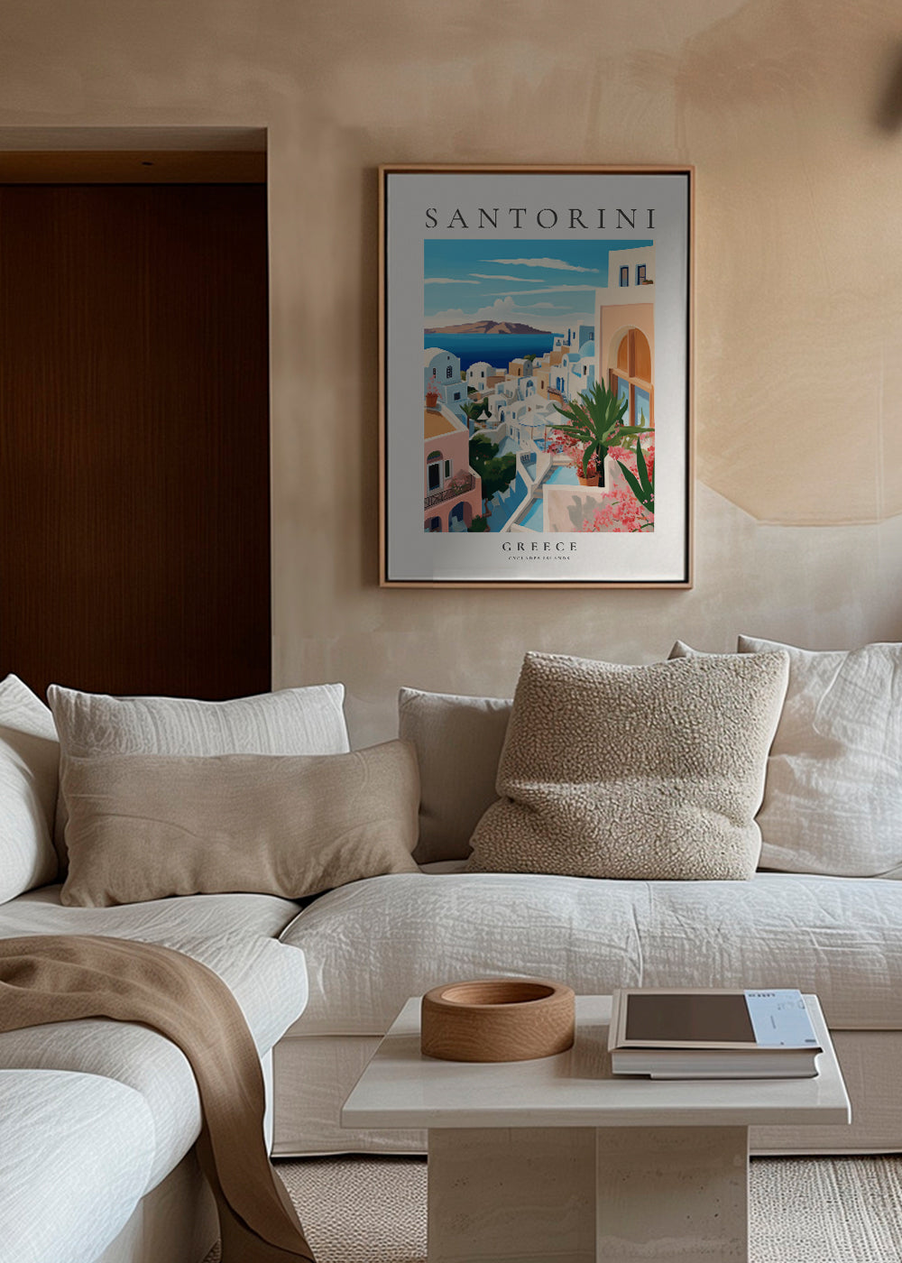 Rejseplakat Santorini kystudsigt