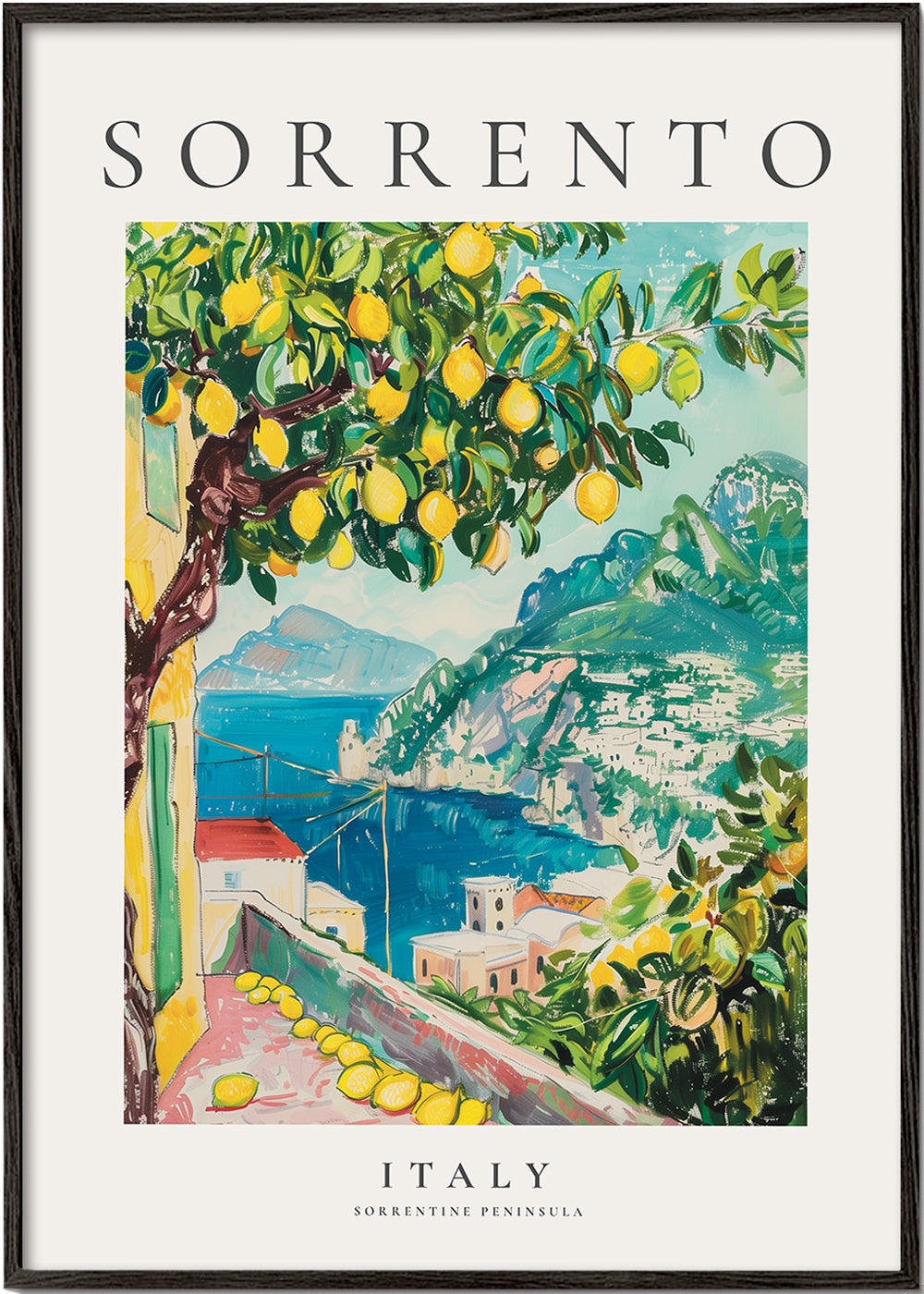 Rejseplakat: Sorrento med citrontræ