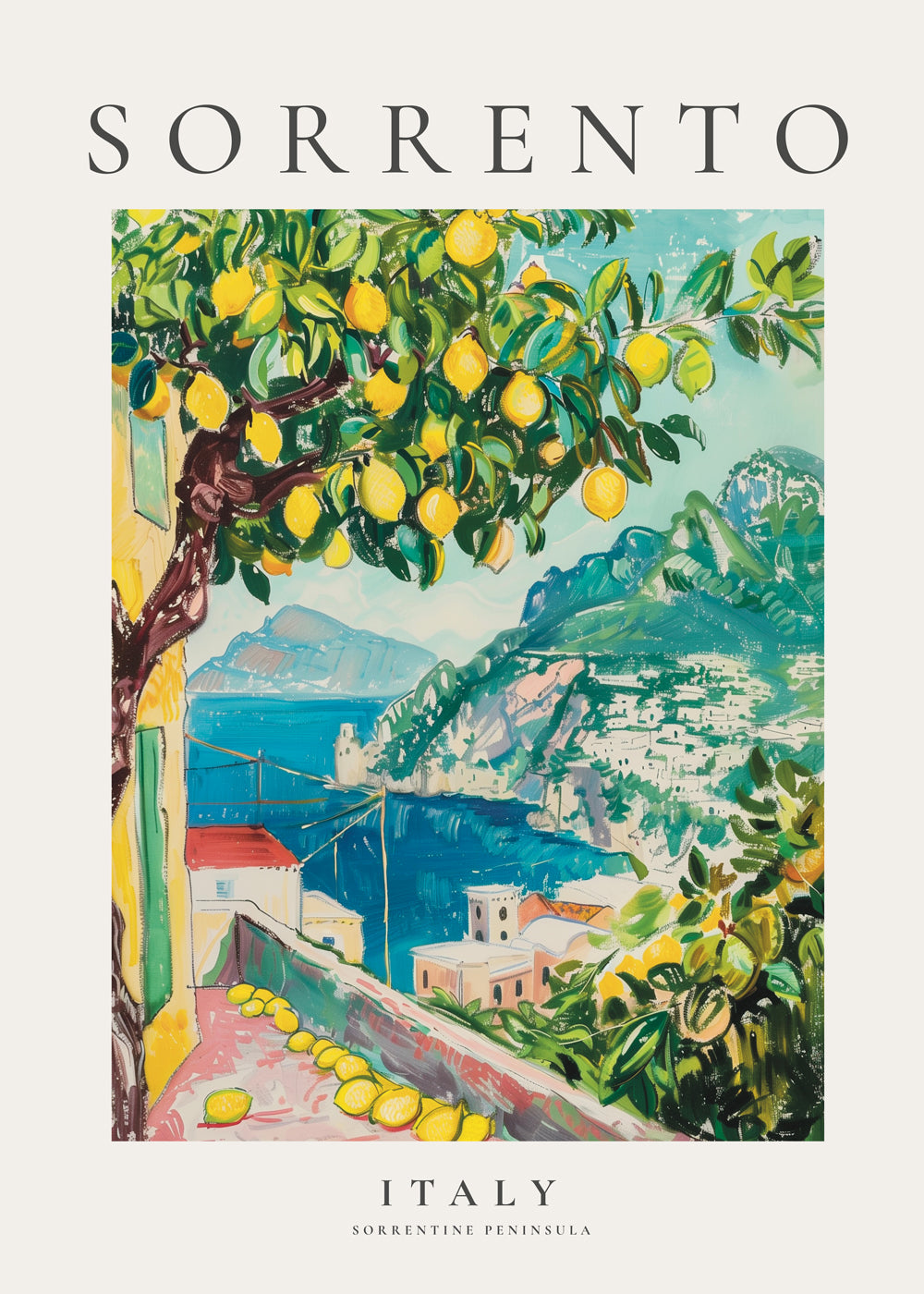 Rejseplakat: Sorrento med citrontræ