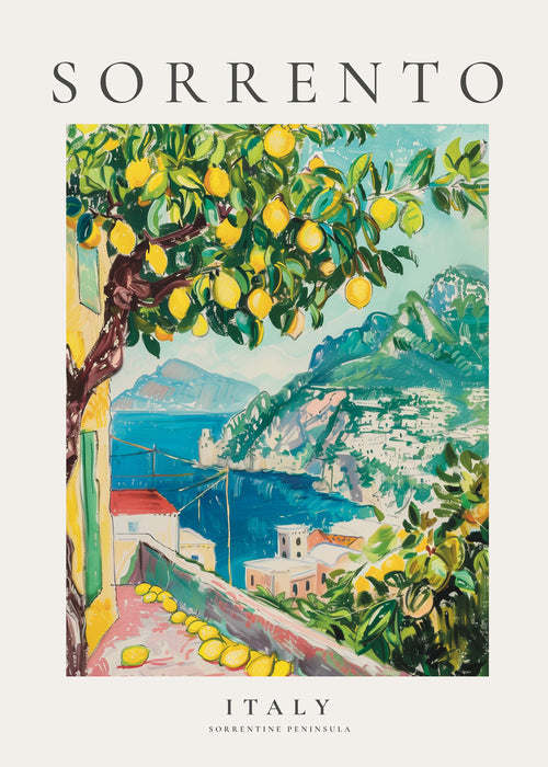 Rejseplakat: Sorrento med citrontræ