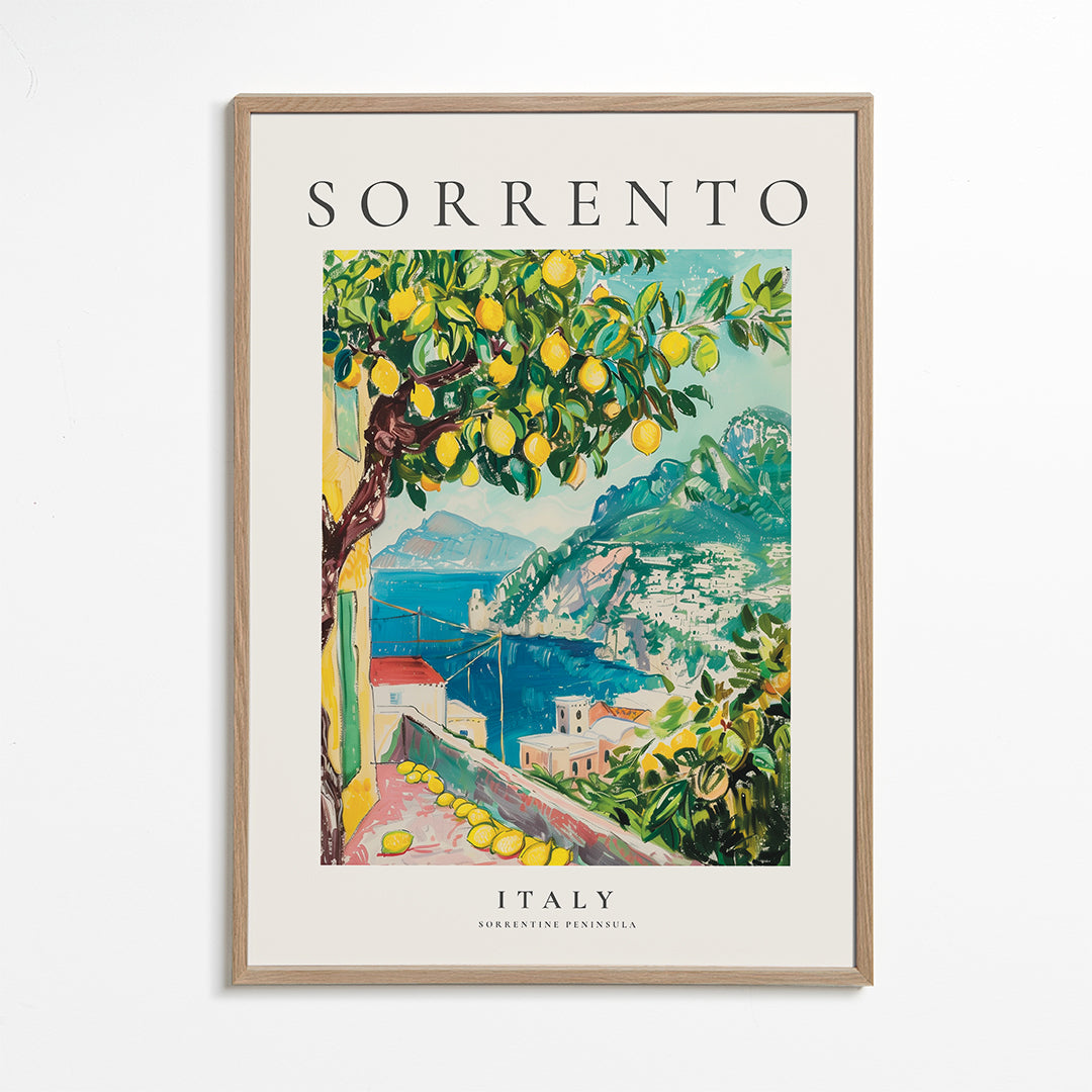 Rejseplakat: Sorrento med citrontræ