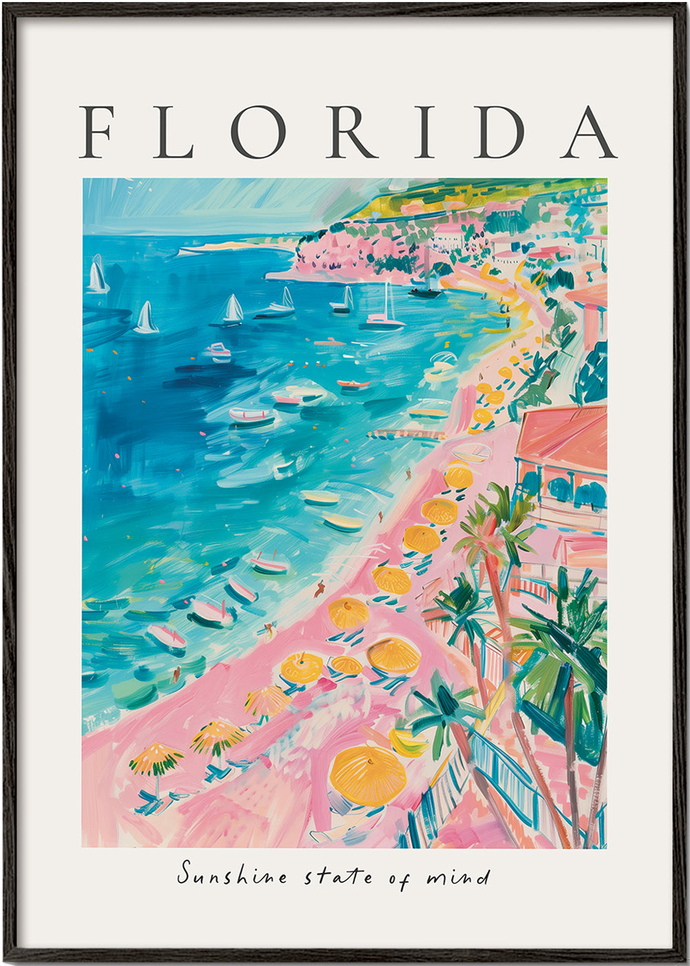 Landskabskunst: Florida strand med palmer