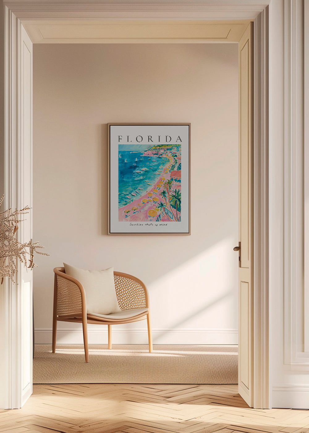 Landskabskunst: Florida strand med palmer