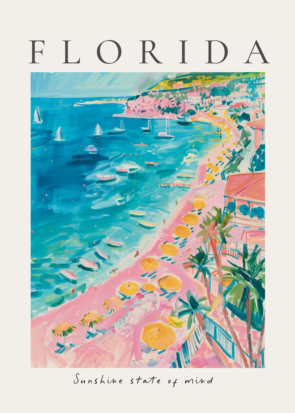 Landskabskunst: Florida strand med palmer