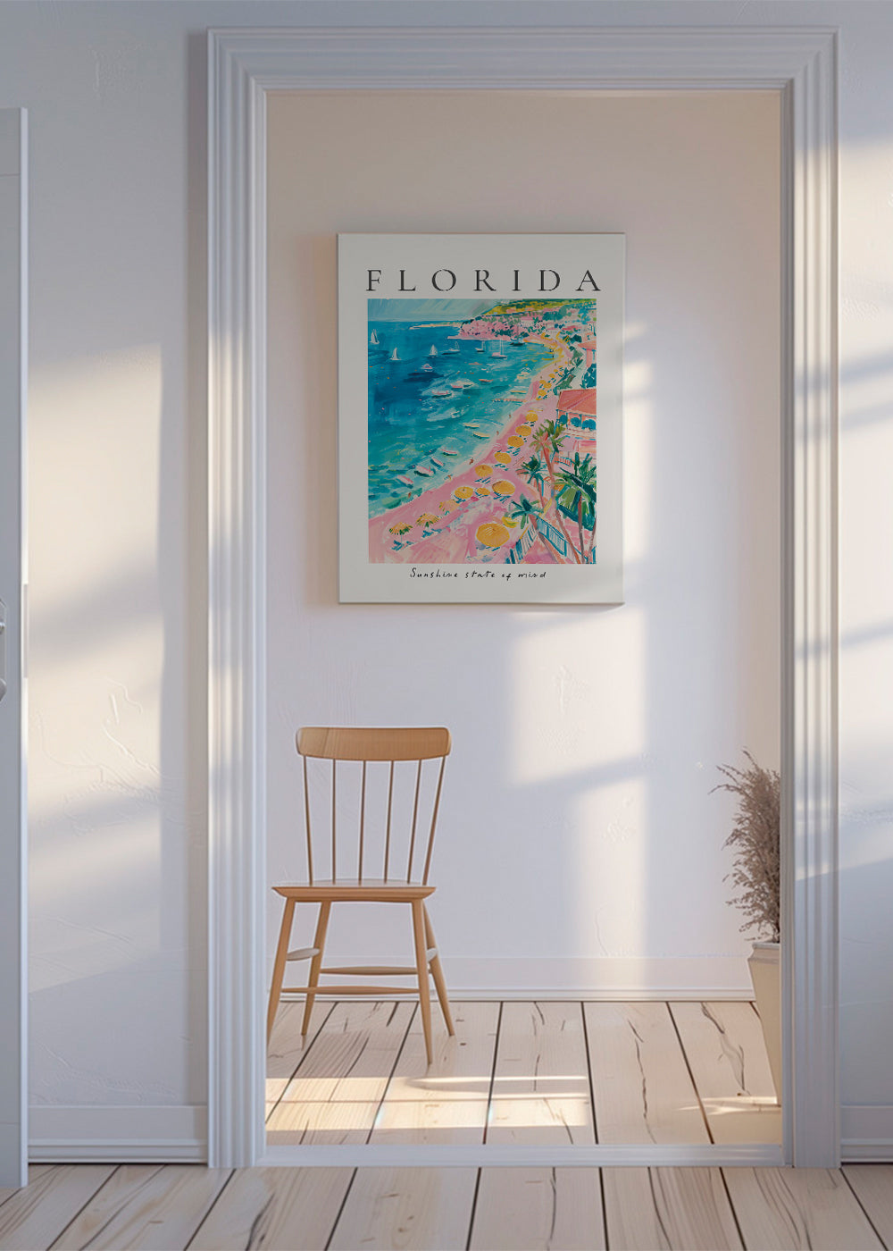 Landskabskunst: Florida strand med palmer