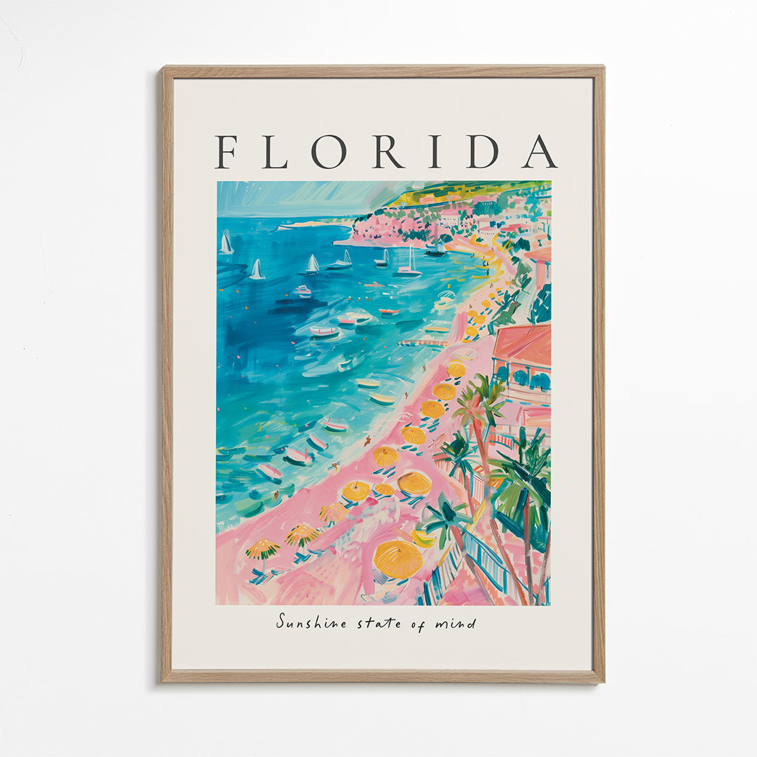 Landskabskunst: Florida strand med palmer