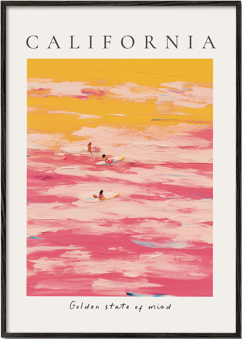 Sportkunst «California» surfere i pink og gul