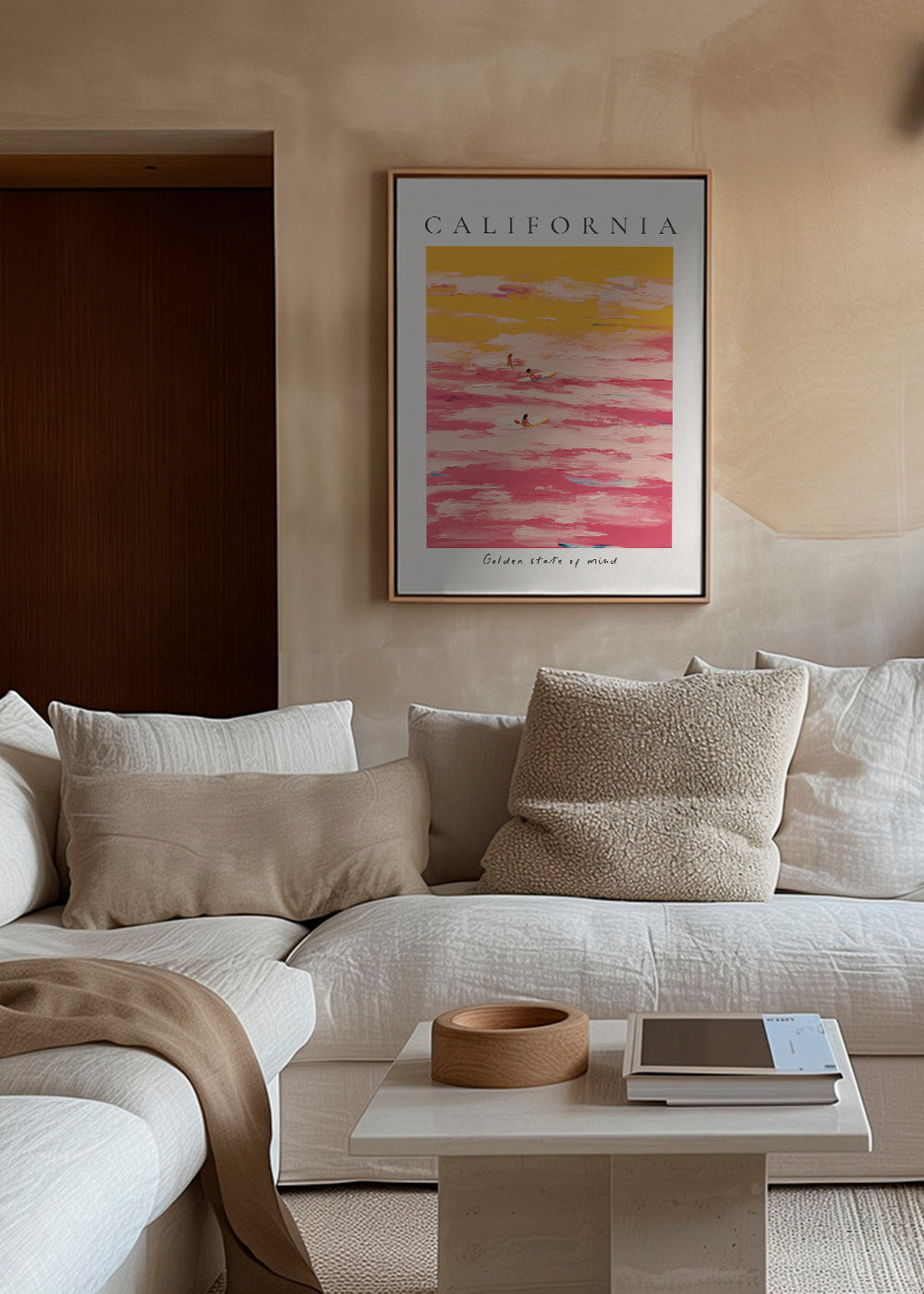Sportkunst «California» surfere i pink og gul