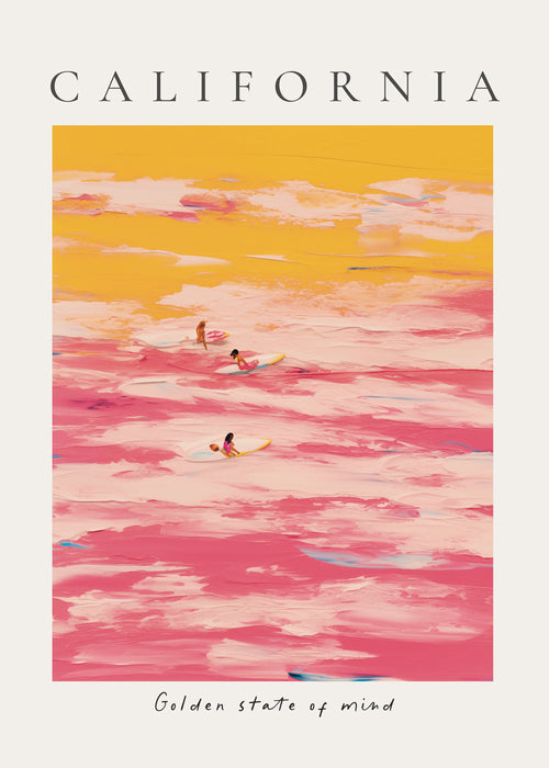 Sportkunst «California» surfere i pink og gul