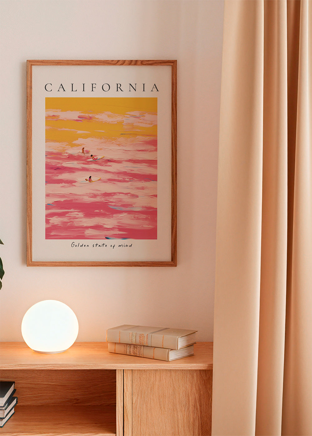 Sportkunst «California» surfere i pink og gul