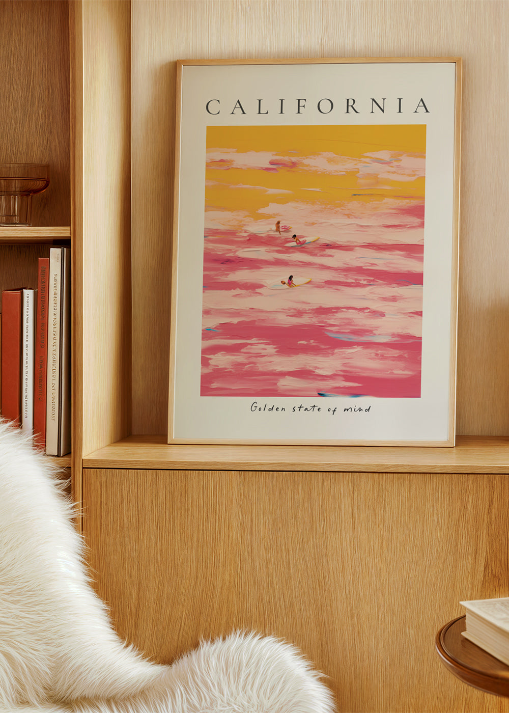 Sportkunst «California» surfere i pink og gul