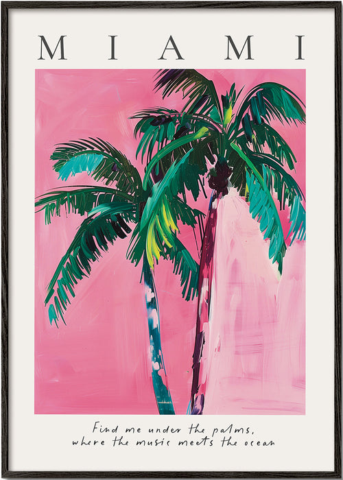 Illustration Miami palmer i pink