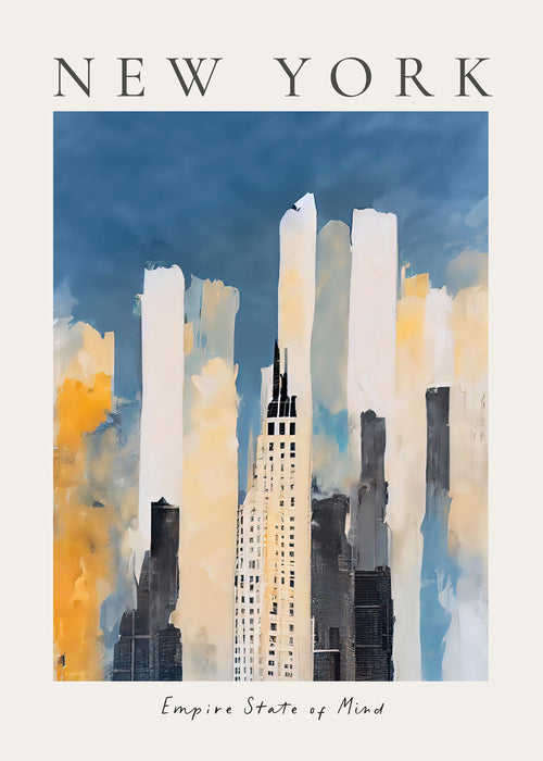 Rejseplakat New York skyline malerisk stil