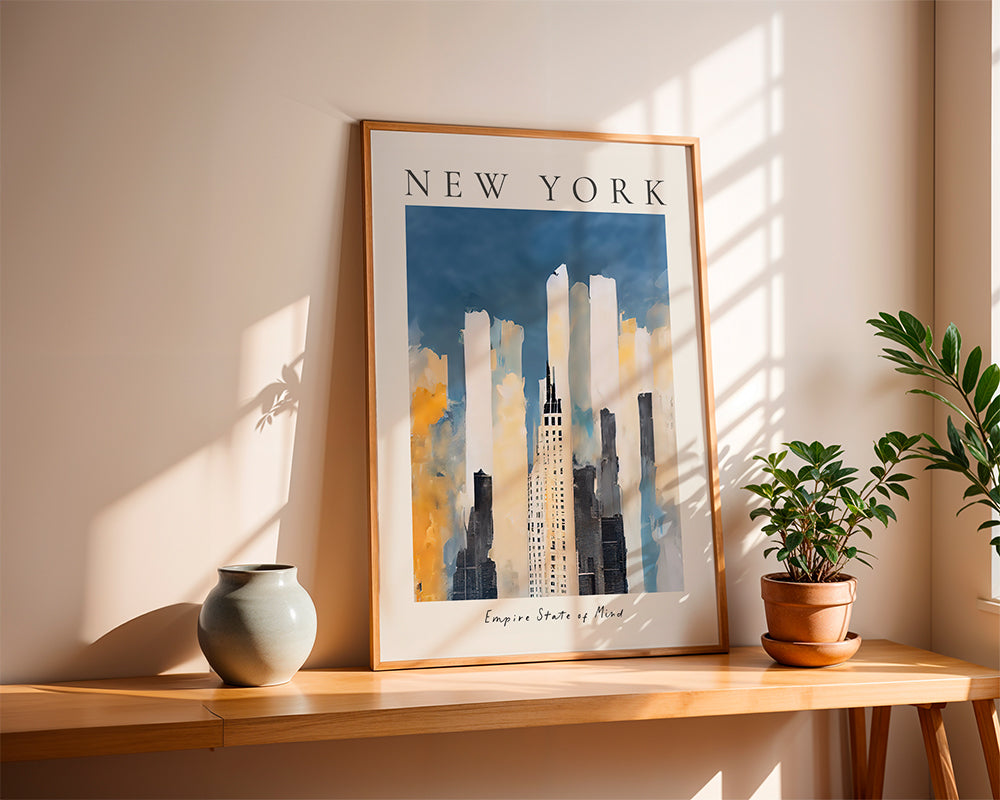 Rejseplakat New York skyline malerisk stil