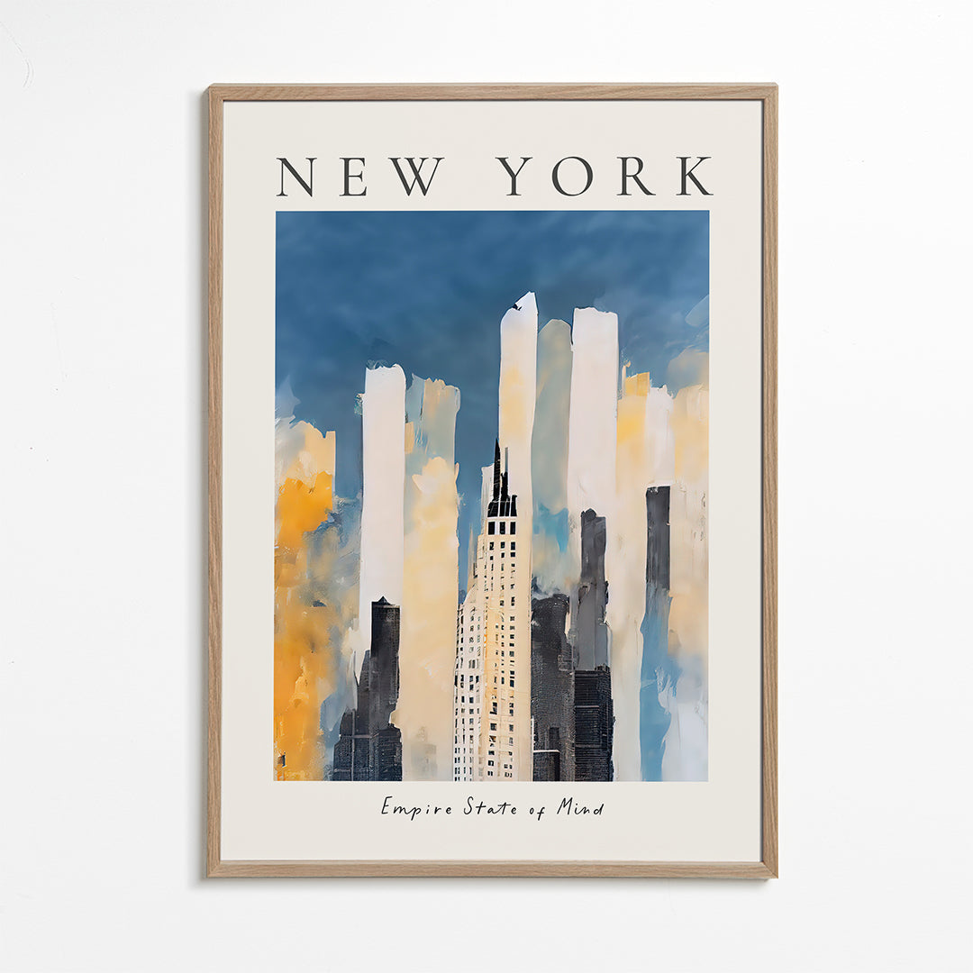 Rejseplakat New York skyline malerisk stil