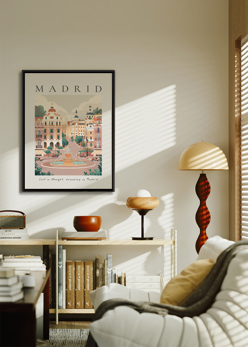Byplakat Madrid med springvand
