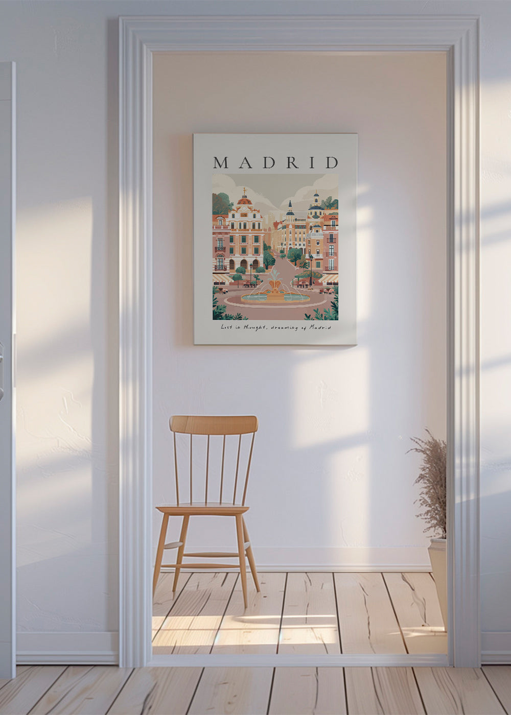 Byplakat Madrid med springvand