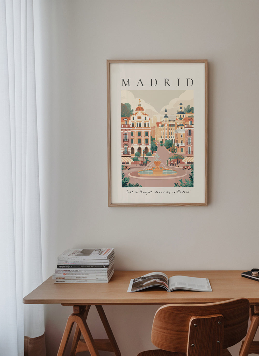 Byplakat Madrid med springvand