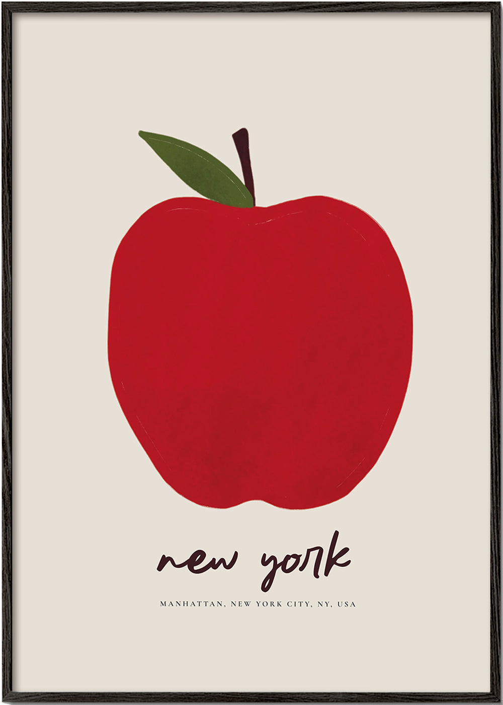 By-plakat med rød æble New York