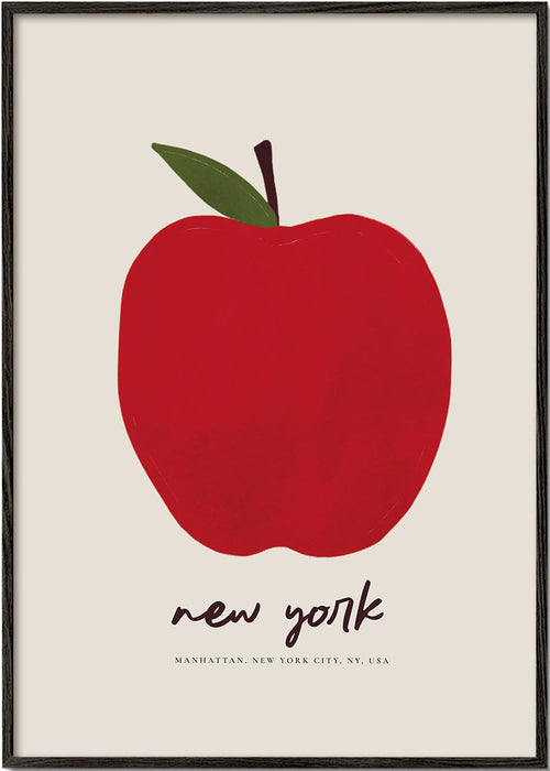 By-plakat med rød æble New York