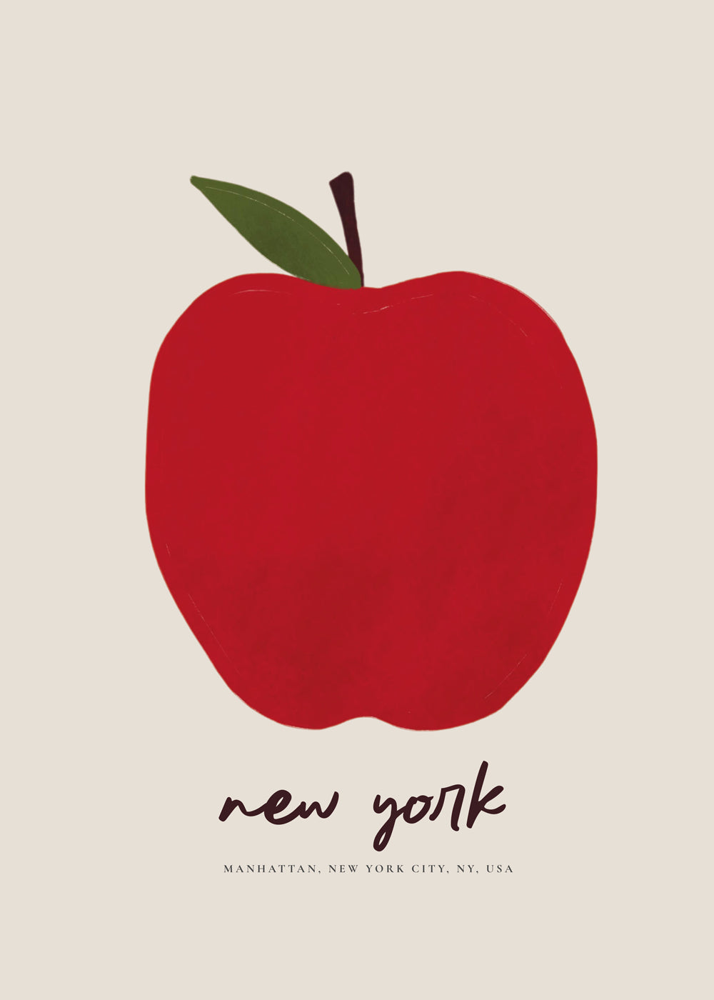 By-plakat med rød æble New York