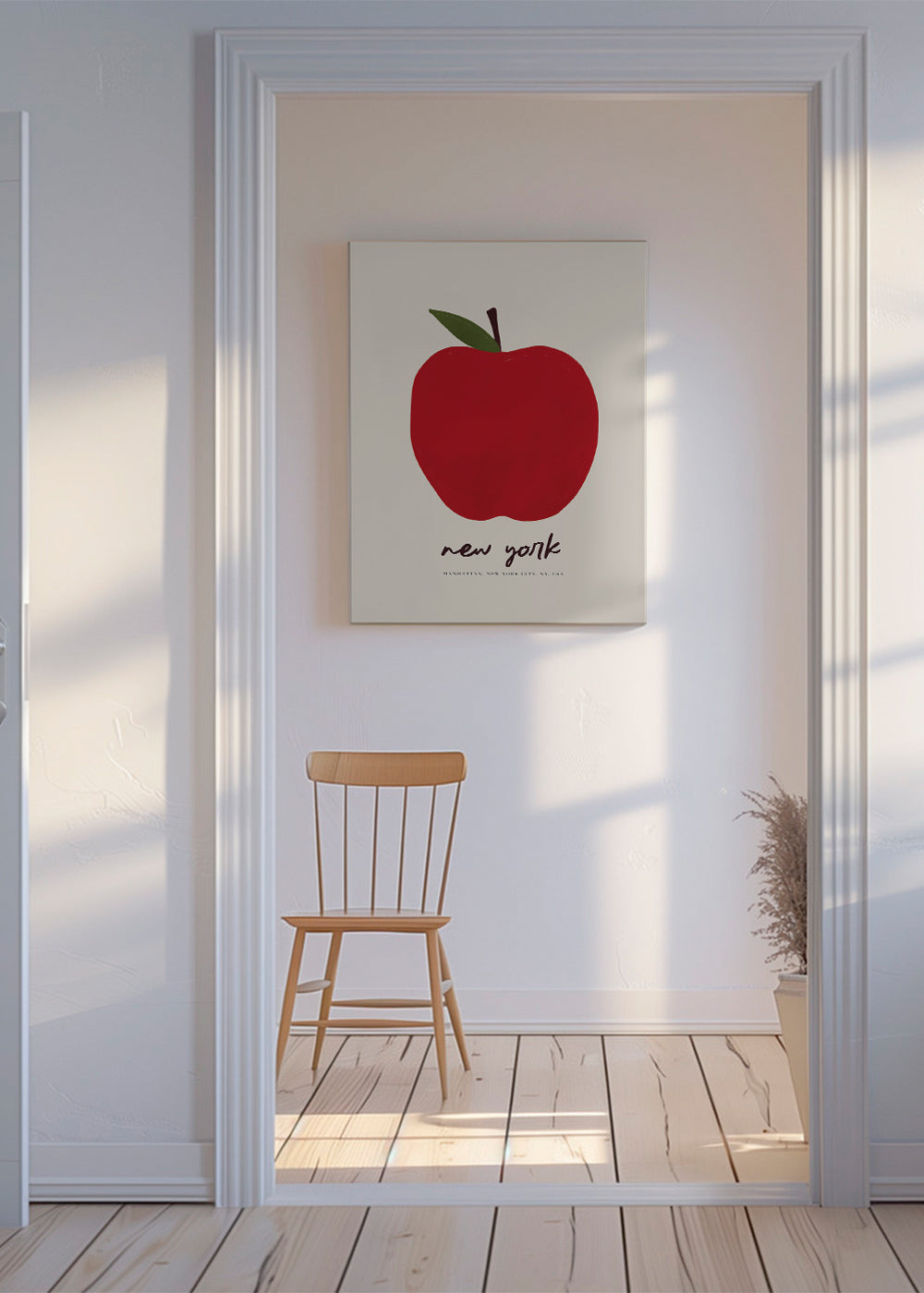By-plakat med rød æble New York