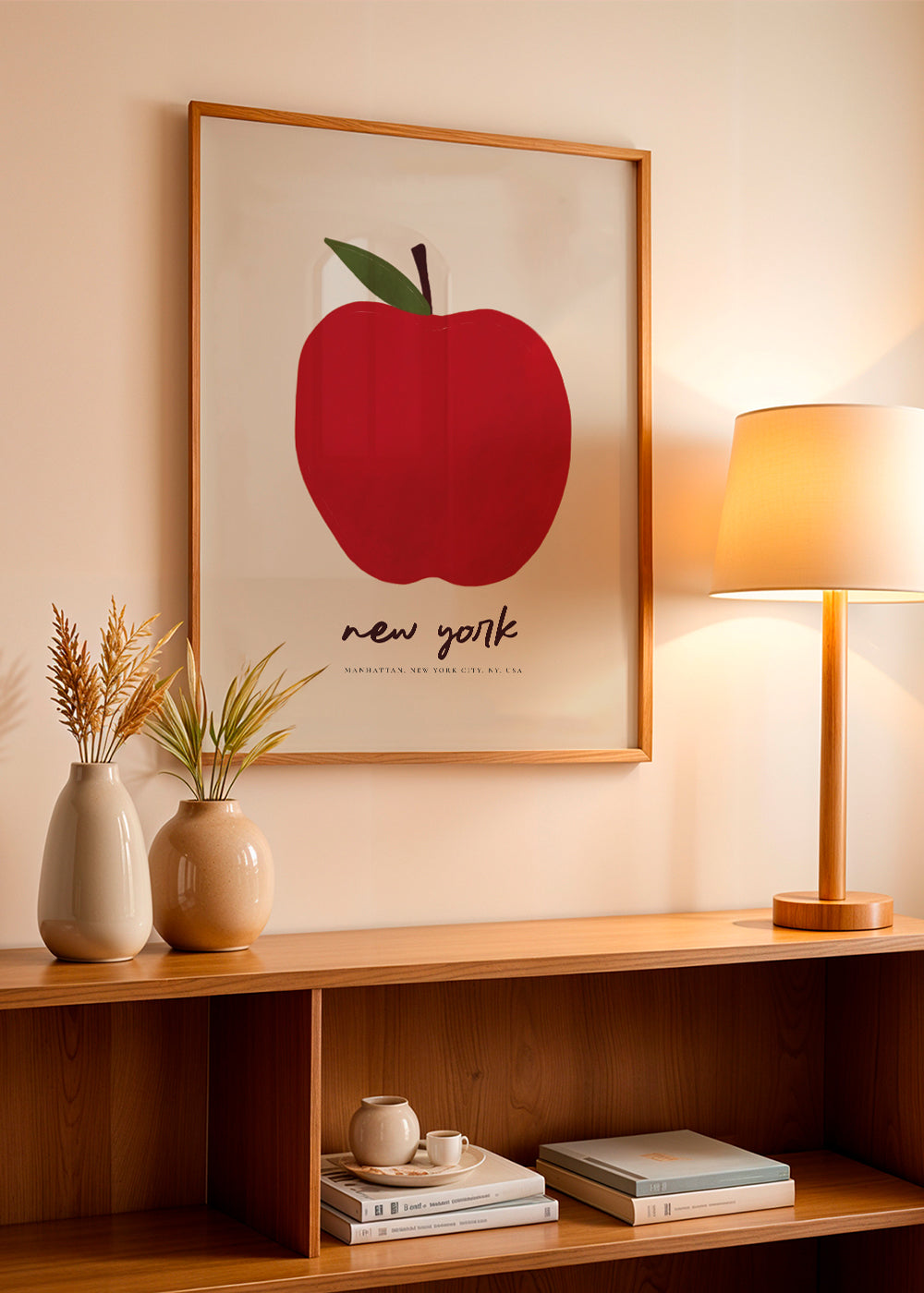 By-plakat med rød æble New York