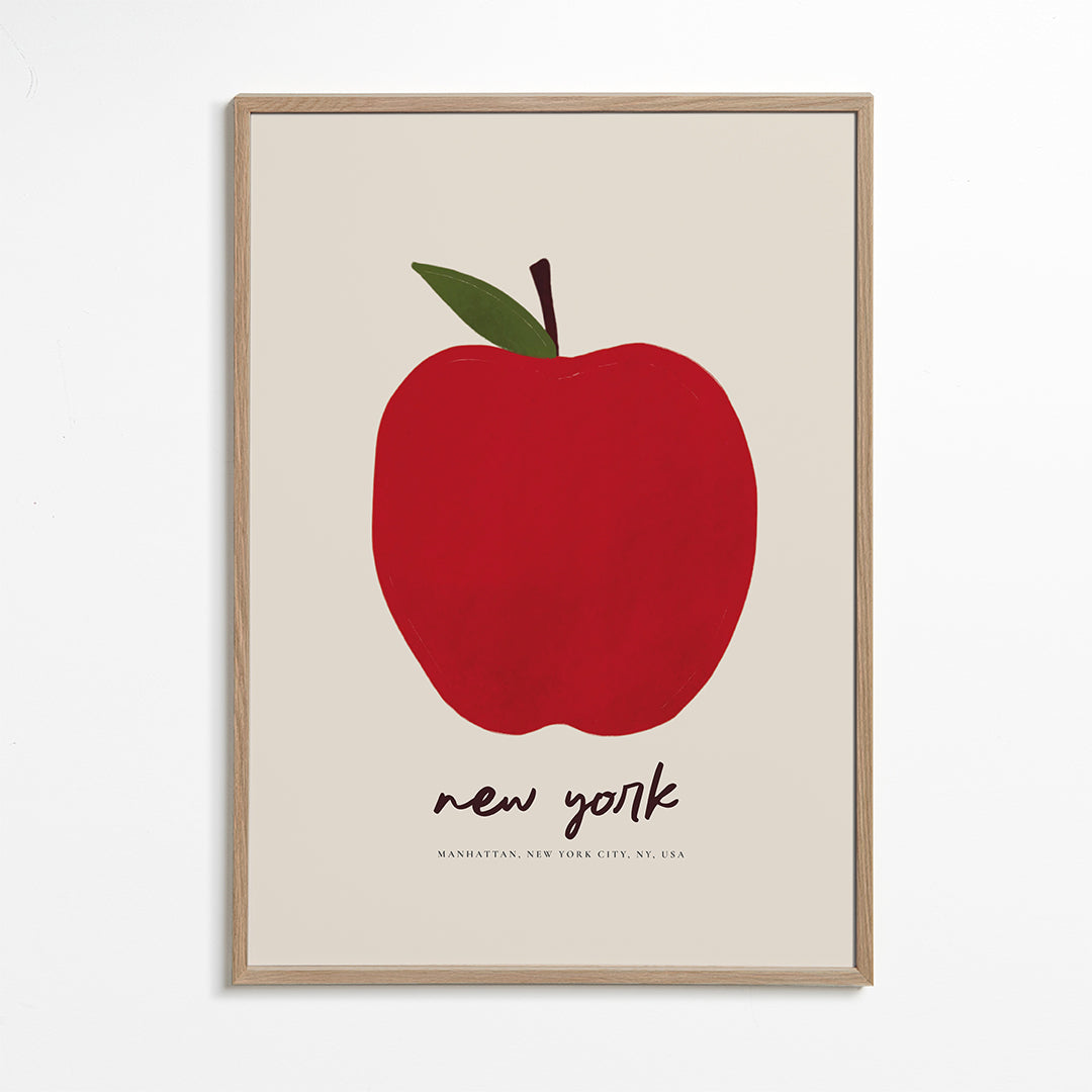 By-plakat med rød æble New York