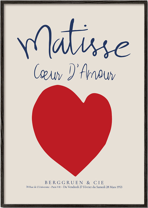 Vintage plakat Matisse rødt hjerte