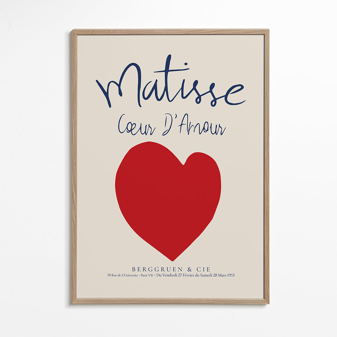 Vintage plakat Matisse rødt hjerte