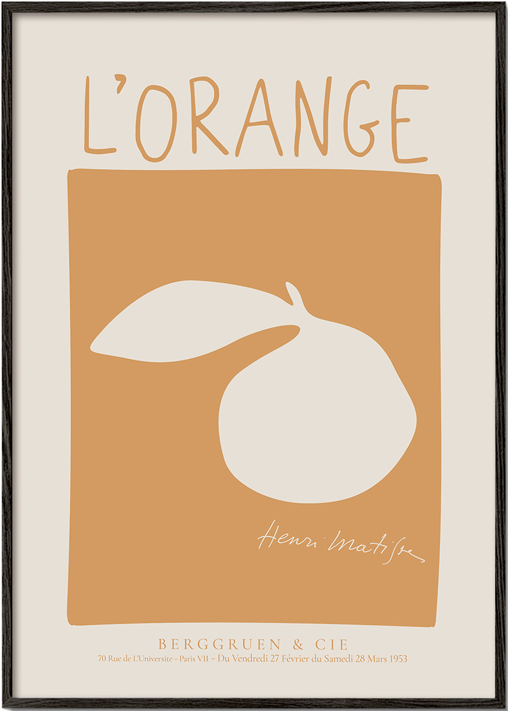 Køkkenkunst: orange minimalistisk plakat
