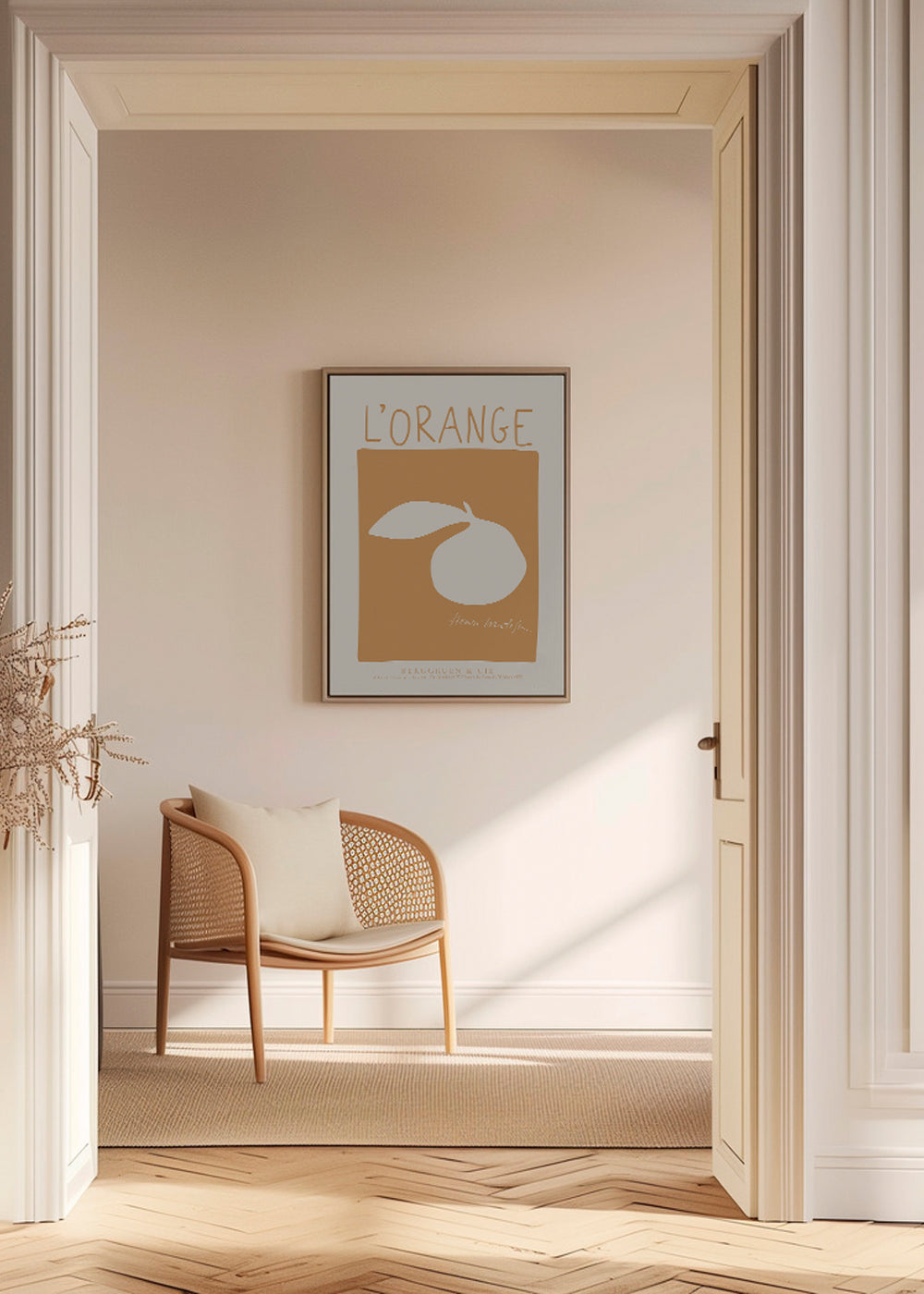 Køkkenkunst: orange minimalistisk plakat