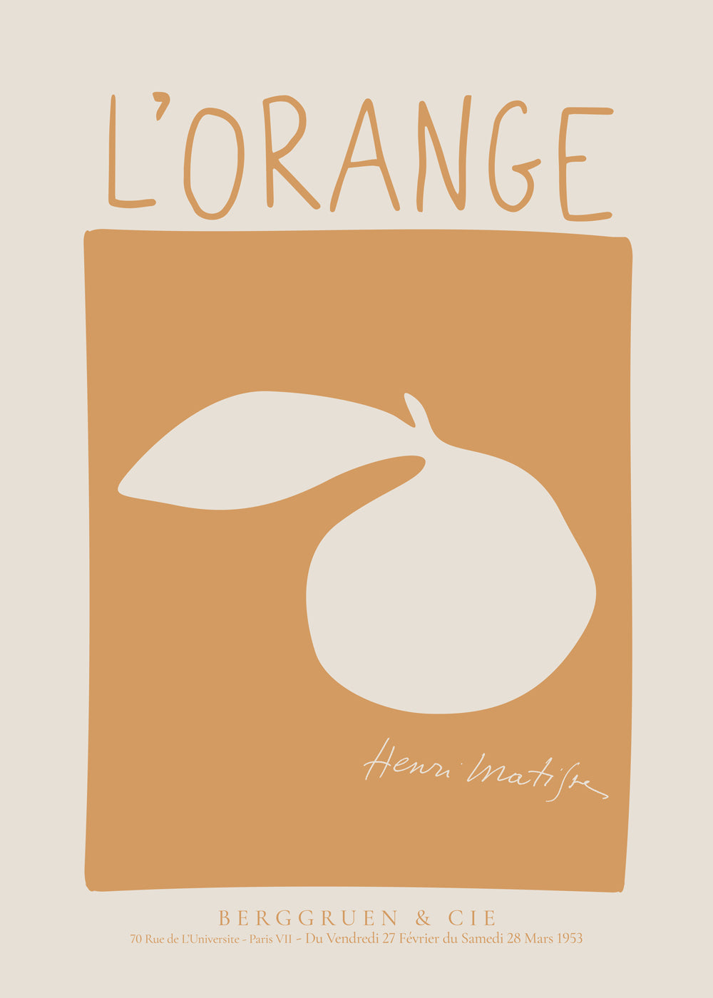 Køkkenkunst: orange minimalistisk plakat
