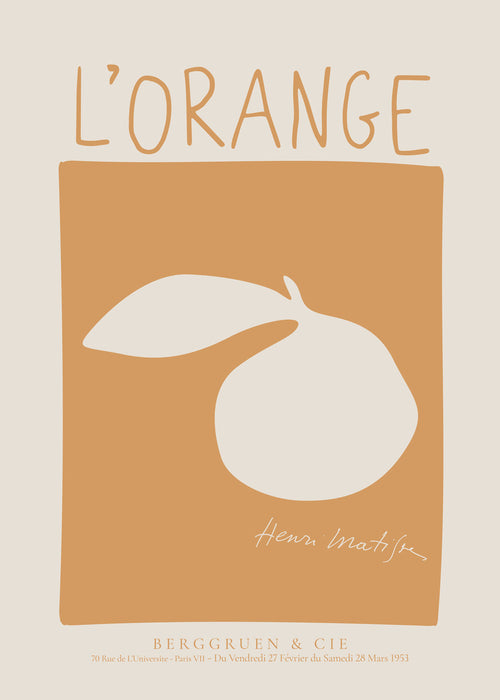 Køkkenkunst: orange minimalistisk plakat