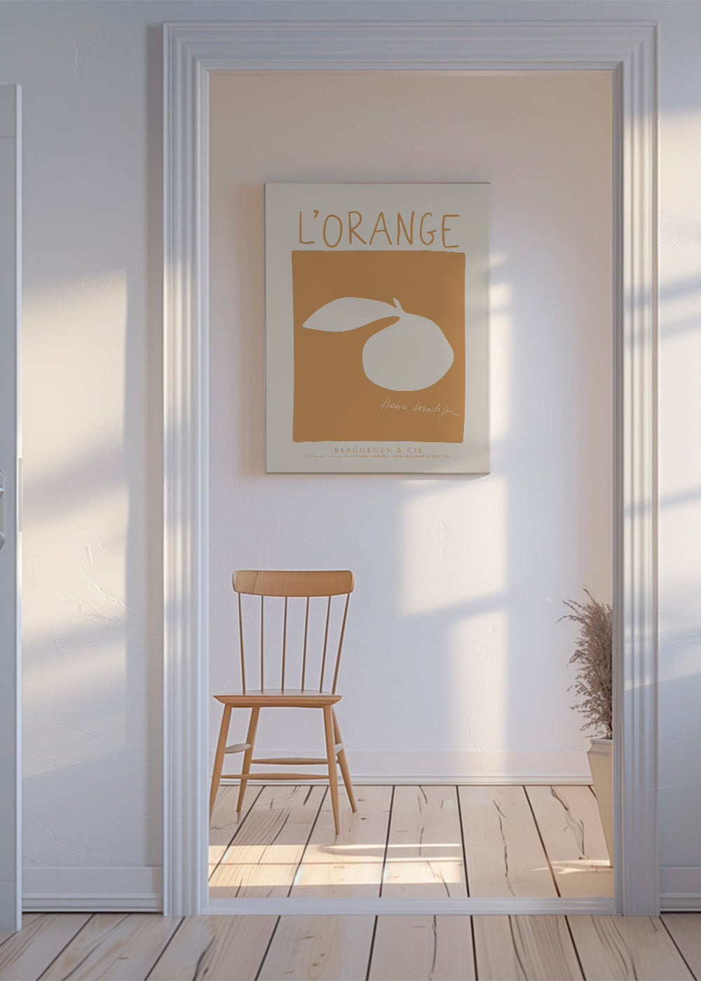 Køkkenkunst: orange minimalistisk plakat