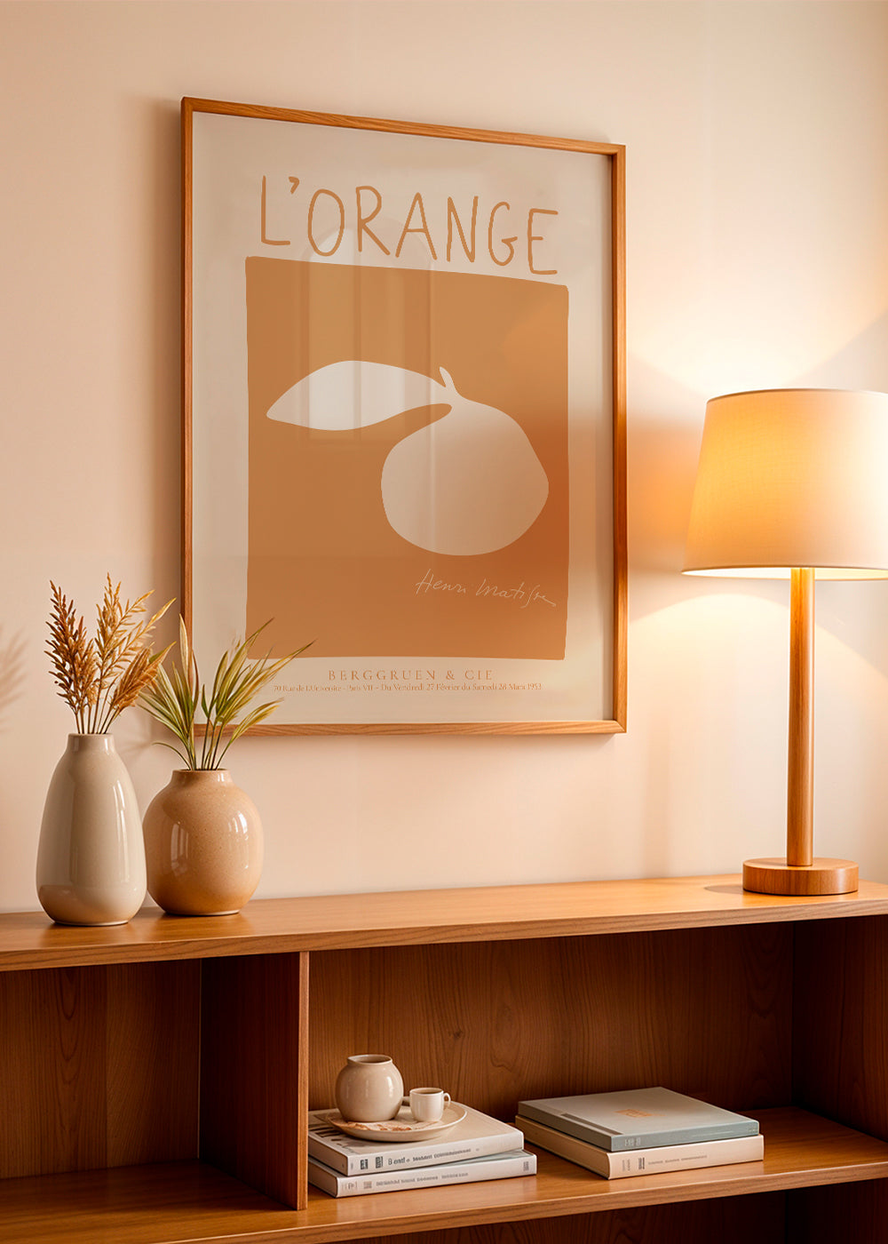 Køkkenkunst: orange minimalistisk plakat