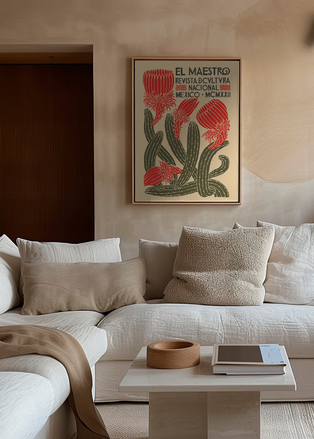 Vintage plakat med kaktus og mexicansk typografi