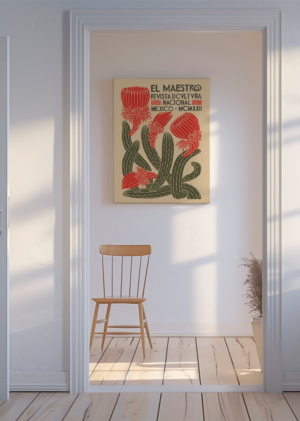 Vintage plakat med kaktus og mexicansk typografi