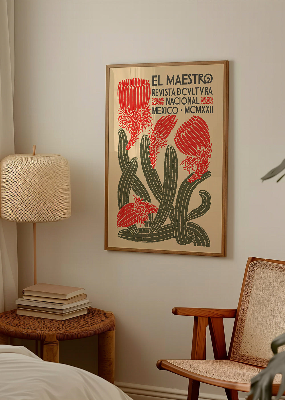Vintage plakat med kaktus og mexicansk typografi