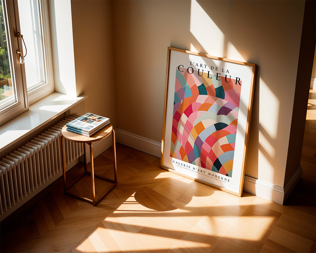 Abstrakt billede med farverige buer