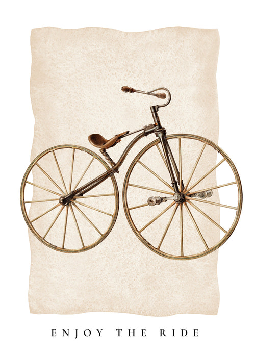 Vintage plakat med gammel cykel