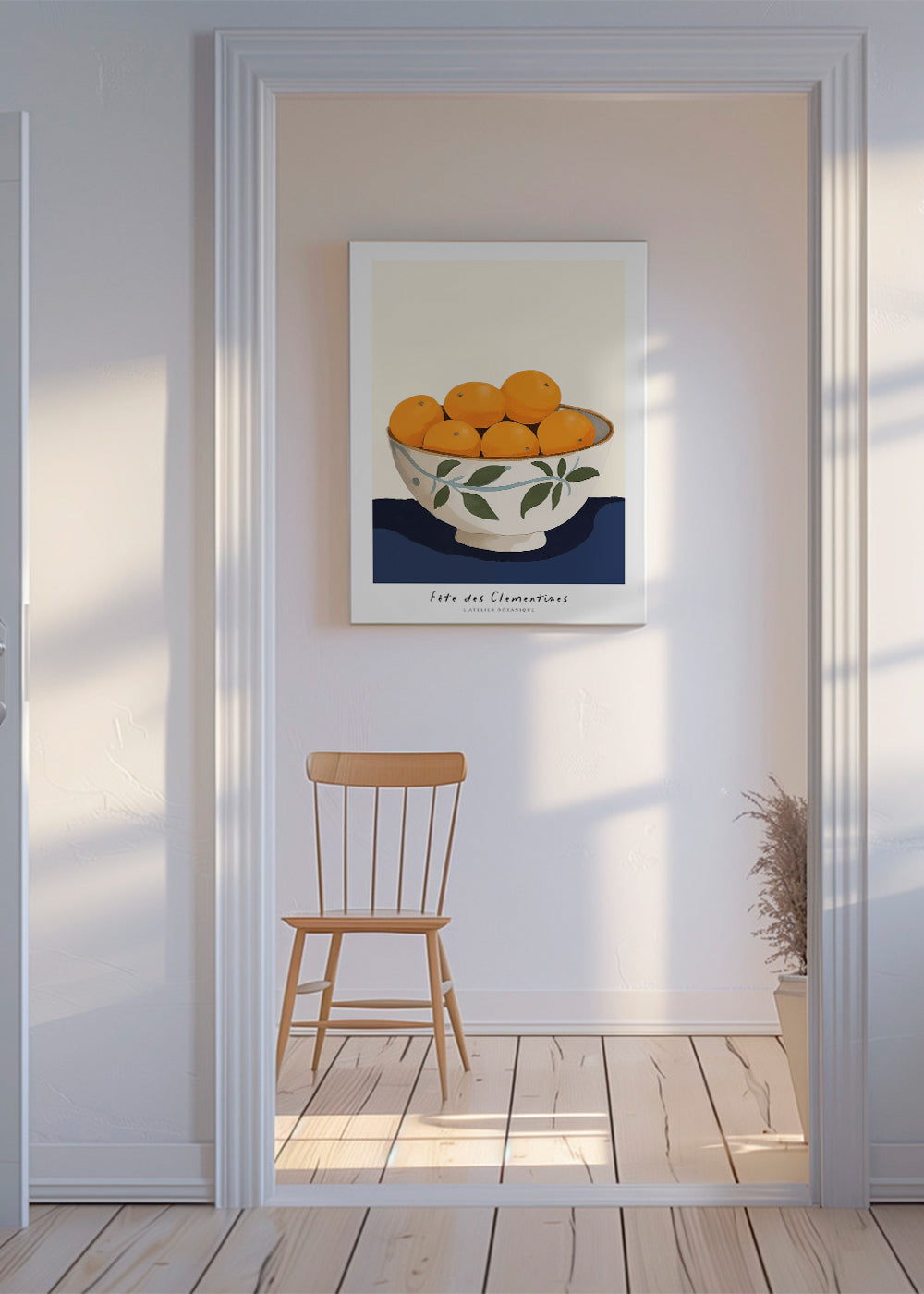 Køkkenkunst med skål af klementiner