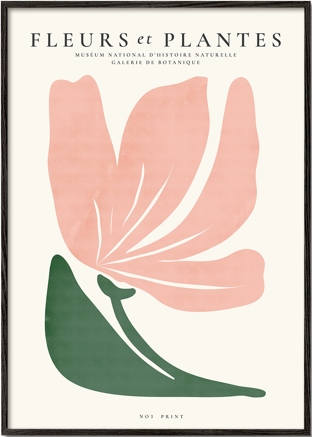 Botanisk plakat i rosa og grøn minimal